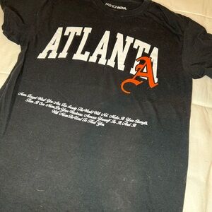 Fashion Nova Black Atlanta Tee with Orange Accent